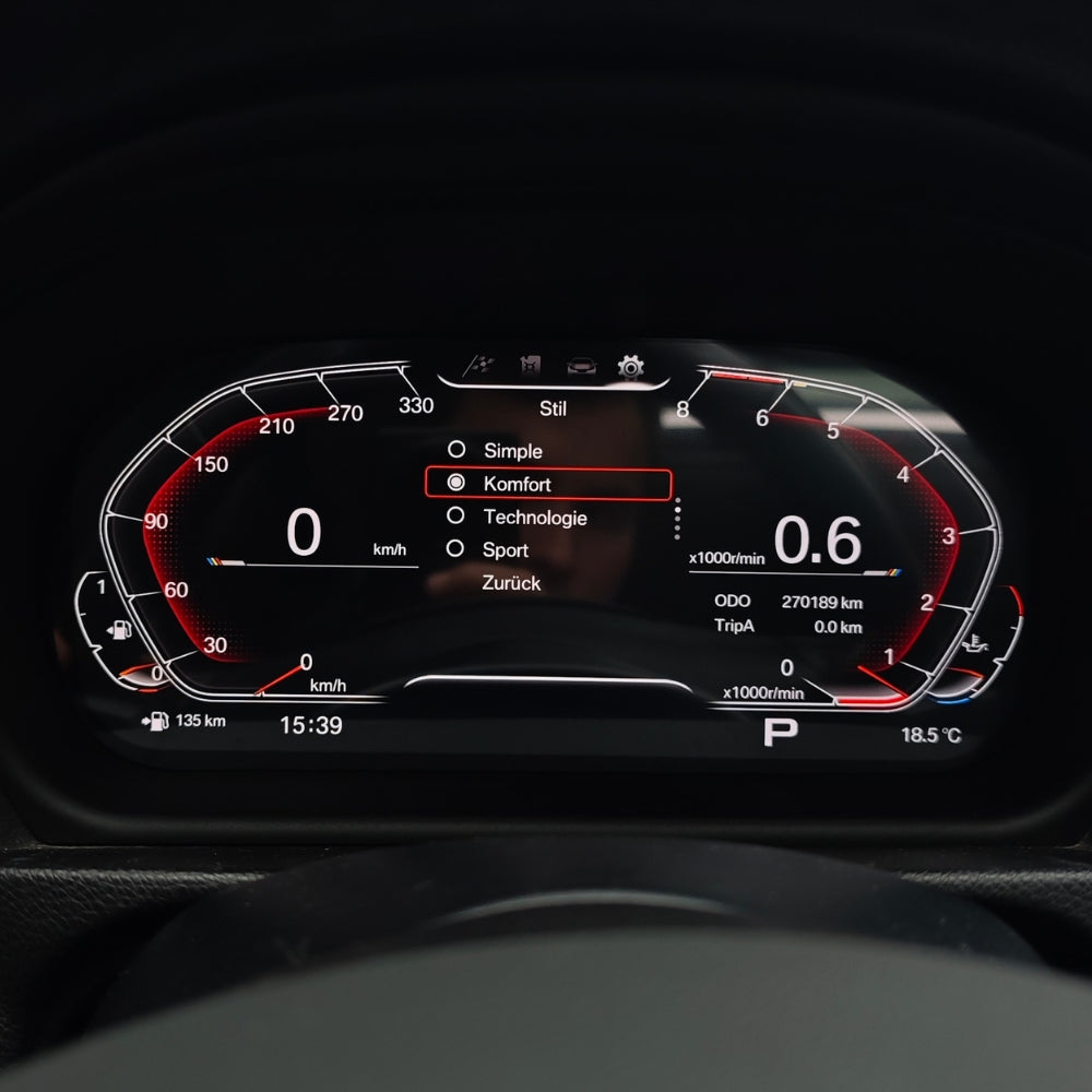 Digitaler Tacho für BMW 3er E90, E91, E92, E93