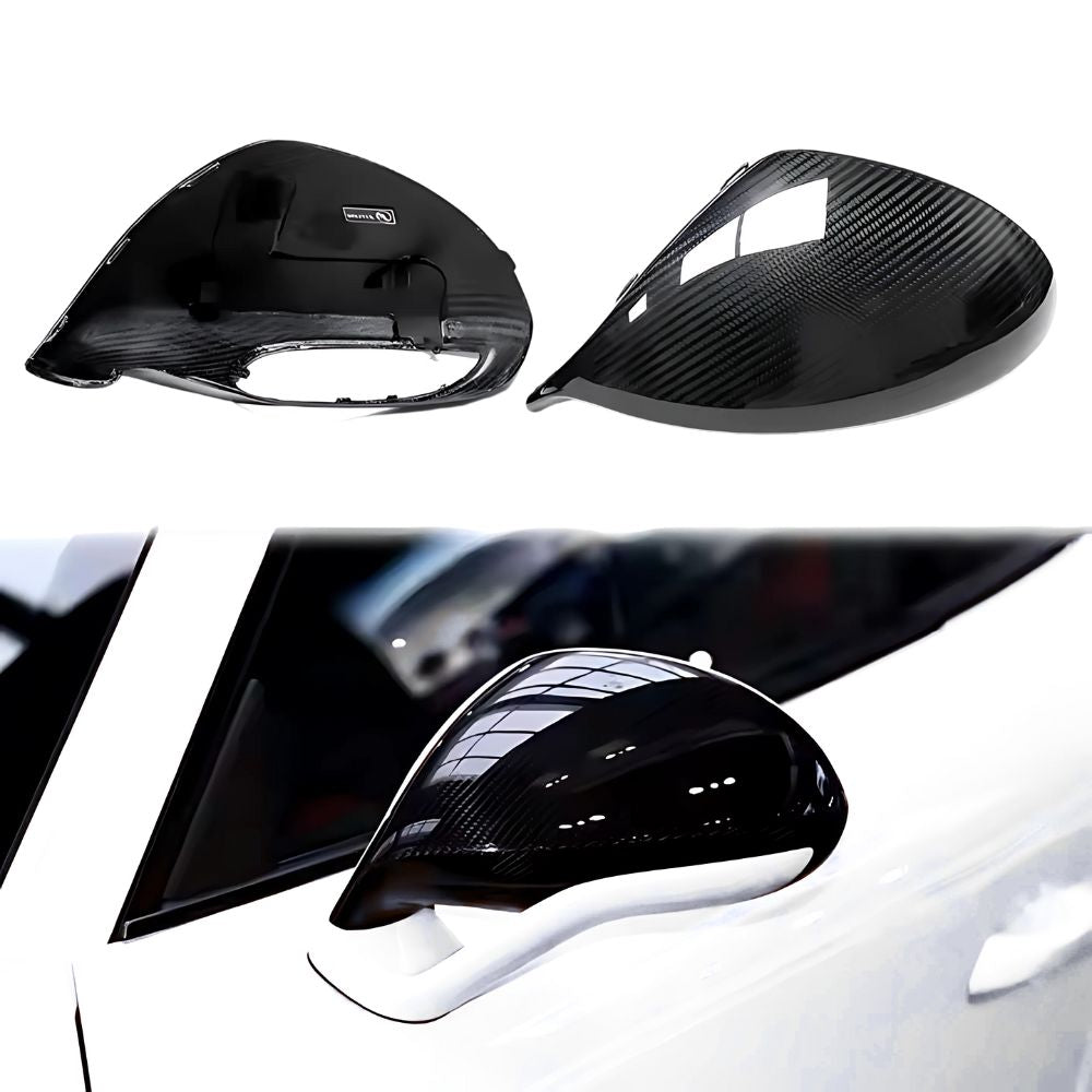 Carcasas de retrovisores de carbono auténtico para Porsche 911 GT3, 991.2, GT2, GTS y 981 GT4.