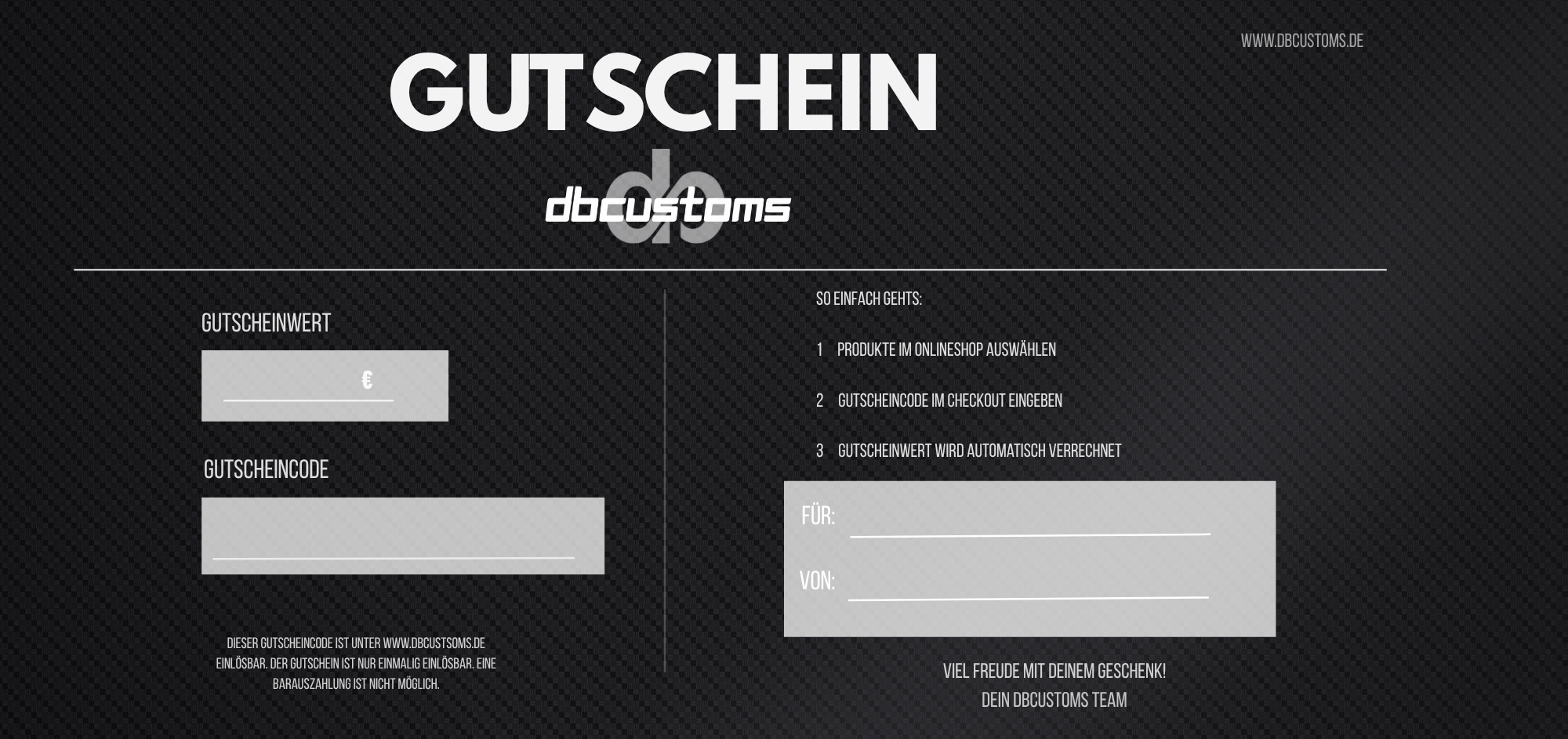 dbcustoms Gutschein