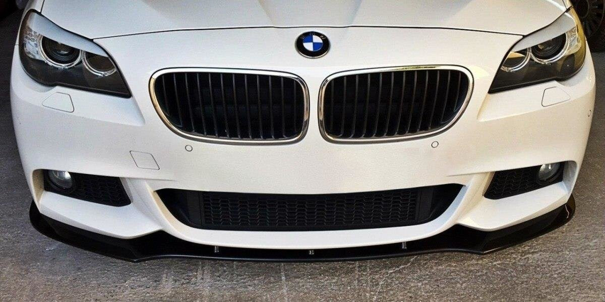 Cup spoiler lip front attachment V.1 for BMW 5 Series F10/F11 M package black high gloss by Maxton Design