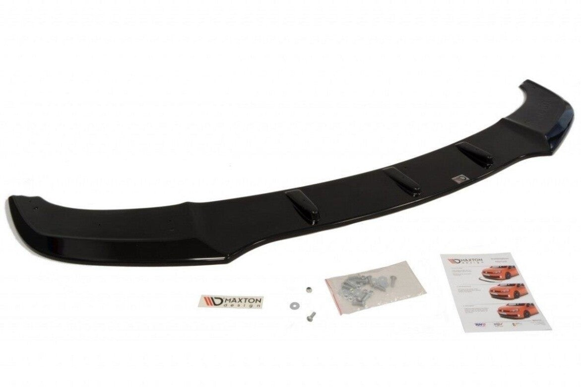 Cup spoiler lip front attachment V.1 for BMW 5 Series F10/F11 M package black high gloss by Maxton Design