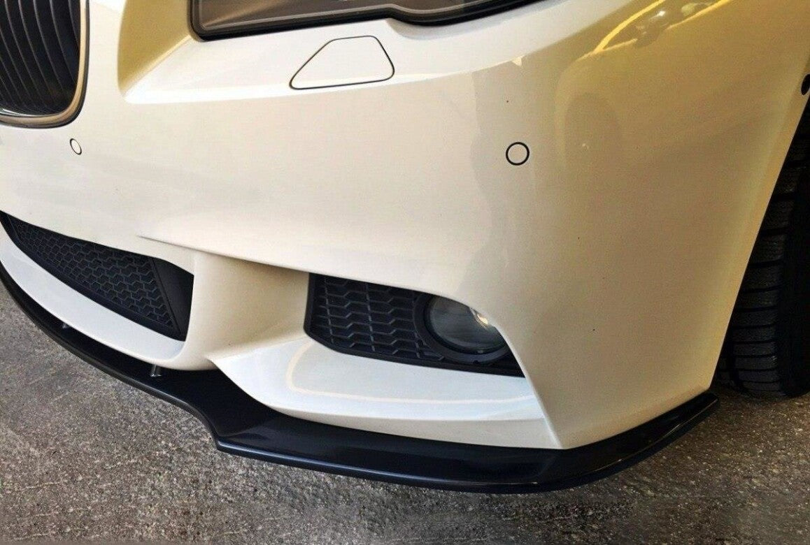 Cup spoiler lip front attachment V.1 for BMW 5 Series F10/F11 M package black high gloss by Maxton Design