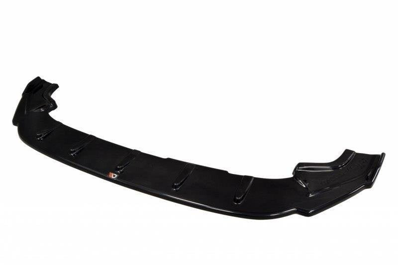 Cup spoiler lip front attachment V.1 for VW GOLF 7 R / R-Line Facelift black high gloss by Maxton Design