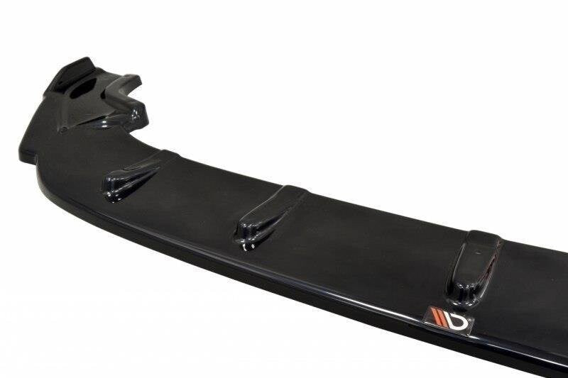 Cup spoiler lip front attachment V.1 for VW GOLF 7 R / R-Line Facelift black high gloss by Maxton Design