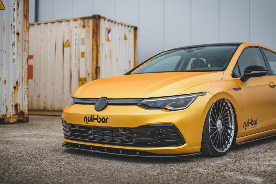 Cup Spoilerlippe Front Ansatz V.1 für VW Golf 8 schwarz Hochglanz von Maxton Design