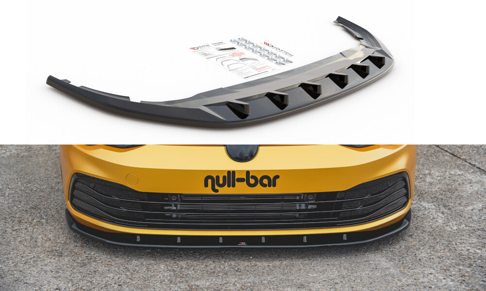 Cup Spoilerlippe Front Ansatz V.1 für VW Golf 8 schwarz Hochglanz von Maxton Design