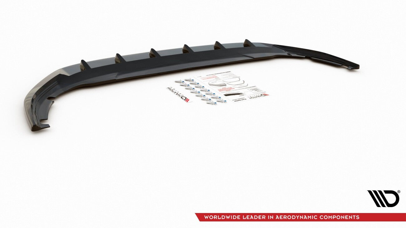 Cup Spoilerlippe Front Ansatz V.1 für VW Golf 8 schwarz Hochglanz von Maxton Design