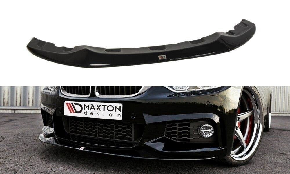 Cup spoiler lip front attachment V.2 for BMW 4 Series F32 M package (GTS-look) black high gloss by Maxton Design