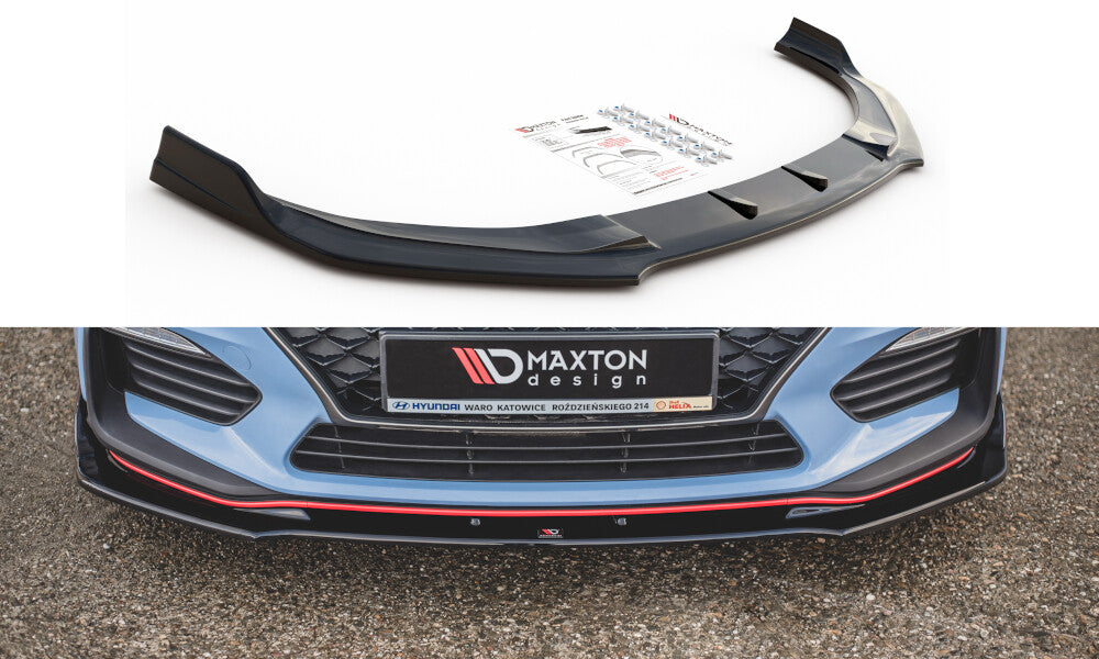 Cup Spoilerlippe Front Ansatz V.3 für Hyundai I30 N Mk3 Hatchback/ Fastback schwarz Hochglanz von Maxton Design