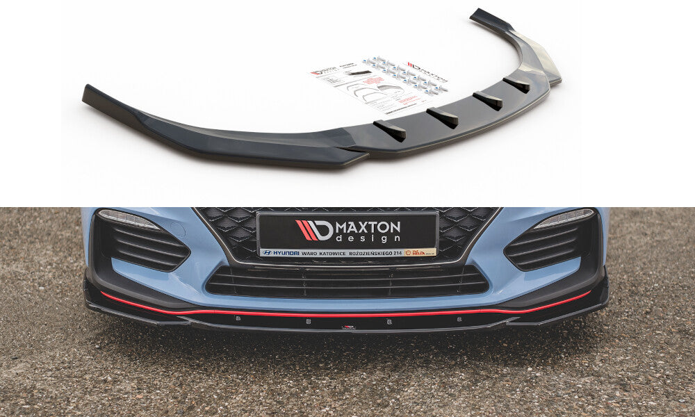 Cup Spoilerlippe Front Ansatz V.4 für Hyundai I30 N Mk3 Hatchback/ Fastback schwarz Hochglanz von Maxton Design