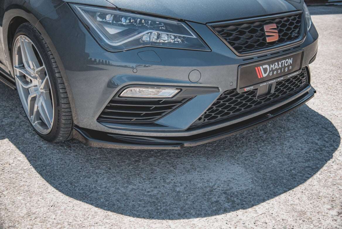 Cup Spoilerlippe Front Ansatz V.5 für Seat Leon Cupra / FR Mk3 FL schwarz Hochglanz von Maxton Design