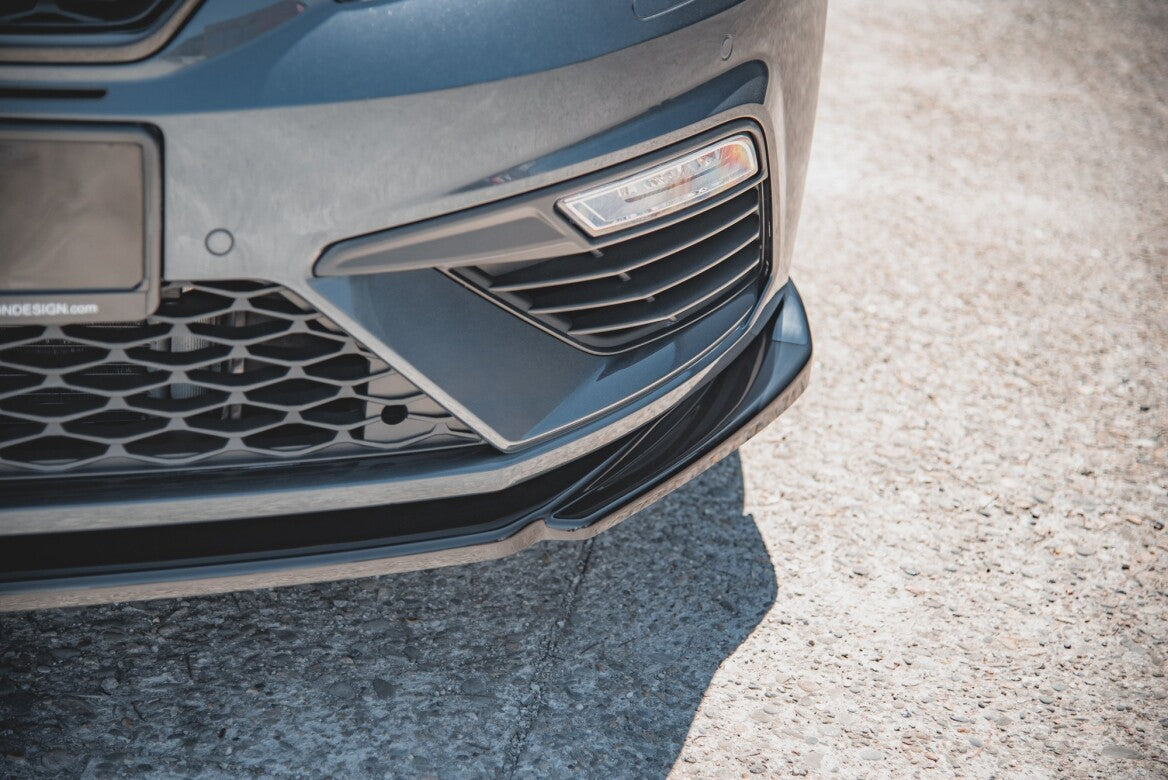 Cup Spoilerlippe Front Ansatz V.5 für Seat Leon Cupra / FR Mk3 FL schwarz Hochglanz von Maxton Design