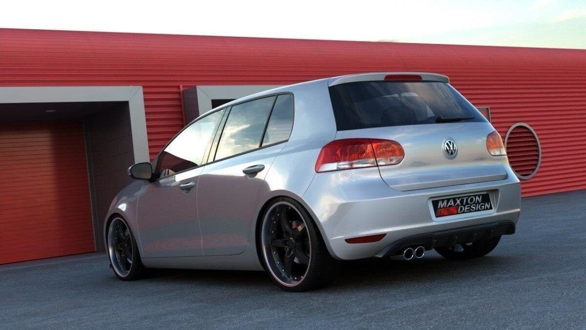 Heck Ansatz Diffusor für VW GOLF 6 MIT 1 AUSPUFF schwarz Hochglanz von Maxton Design