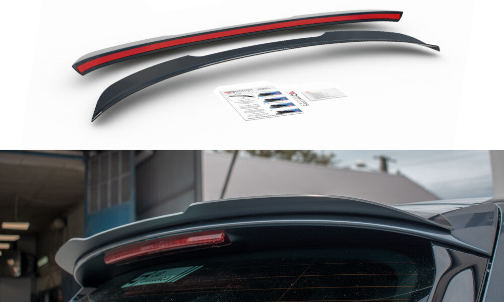 Heck Spoiler Aufsatz Abrisskante für Seat Leon Mk3 Cupra ST Facelift schwarz Hochglanz von Maxton Design