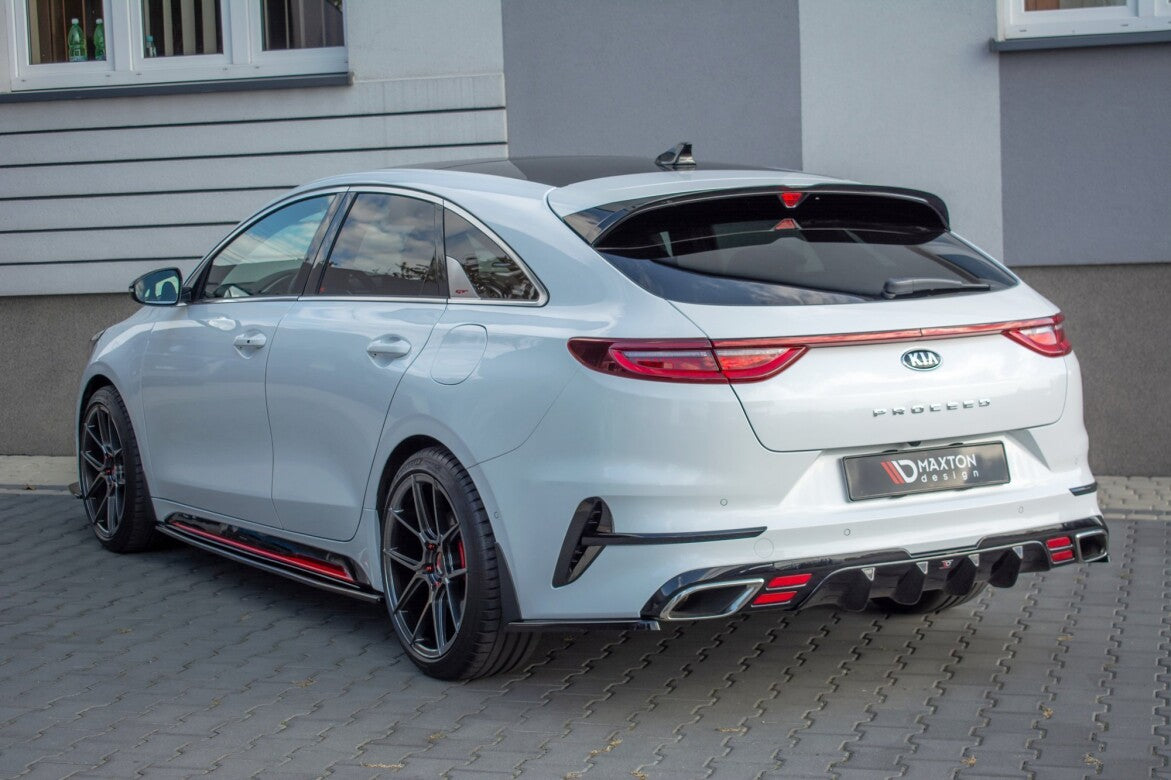 Seitenschweller Ansatz Cup Leisten für Kia ProCeed GT Mk3 schwarz Hochglanz von Maxton Design