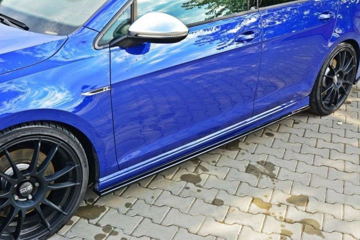 Seitenschweller Ansatz Cup Leisten V.1 für VW Golf 7 R / R-Line schwarz Hochglanz von Maxton Design