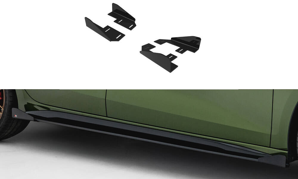 Seitenschweller Flaps für Audi S3 / A3 S-line 8Y Facelift Schwarz Hochglanz von Maxton Design