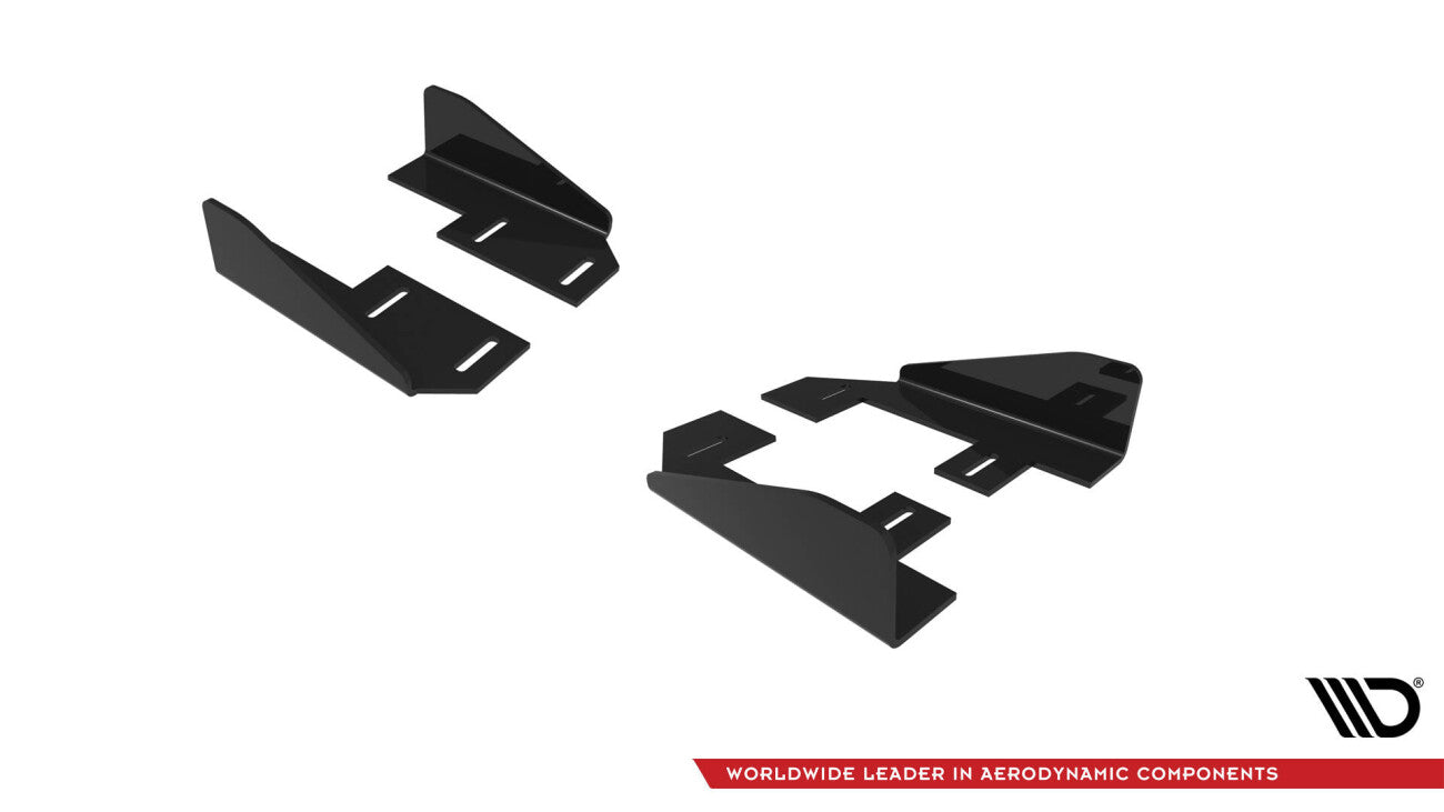 Side skirts flaps for Audi S3 / A3 S-line 8Y Facelift Black High Gloss by Maxton Design
