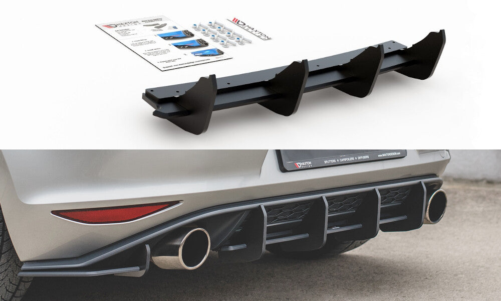 Street Pro Heckschürze V.1 für VW Golf 7 GTI Schwarz von Maxton Design