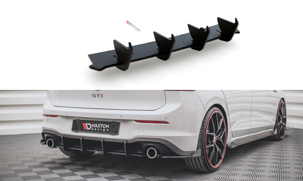 Street Pro Heckschürze V.1 für VW Golf 8 GTI von Maxton Design in Schwarz