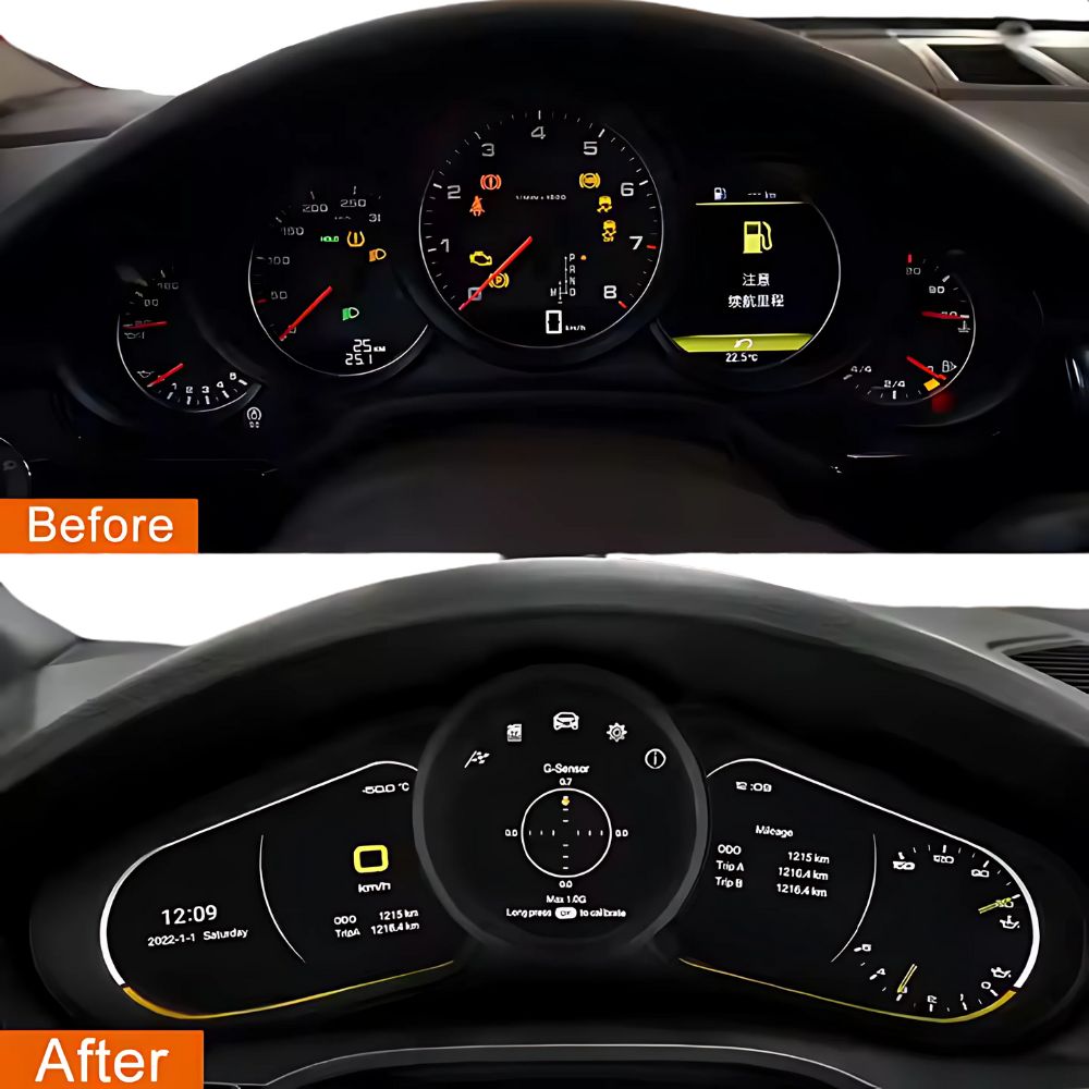 Digital LCD instrument cluster for Porsche Panamera with steering wheel control 2010-2015