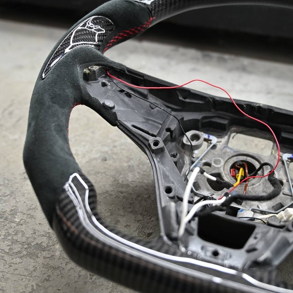 Bundle Carbon Lenkrad mit Schaltanzeige, Carbon Abdeckung Mittelkonsole, Carbon Schalthebel, magnetische Carbon Schaltwippen für VW Golf 8