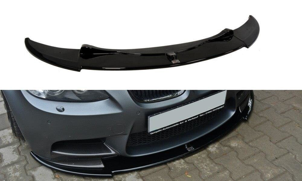 Cup Spoilerlippe Front Ansatz für BMW M3 E92 / E93 vor Facelift schwarz Hochglanz von Maxton Design