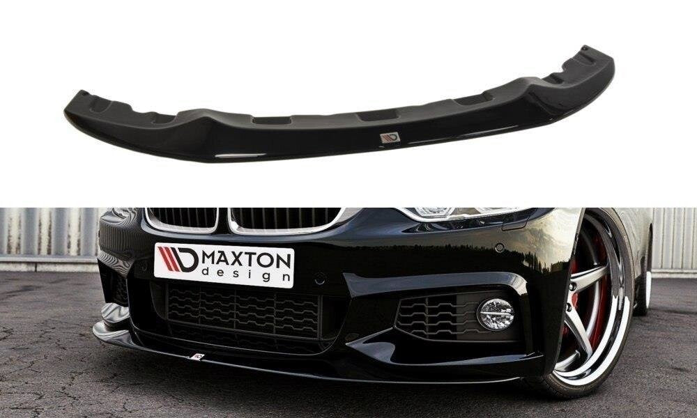 Cup Spoilerlippe Front Ansatz V.2 für BMW 4er F32 M Paket (GTS-look) schwarz Hochglanz von Maxton Design