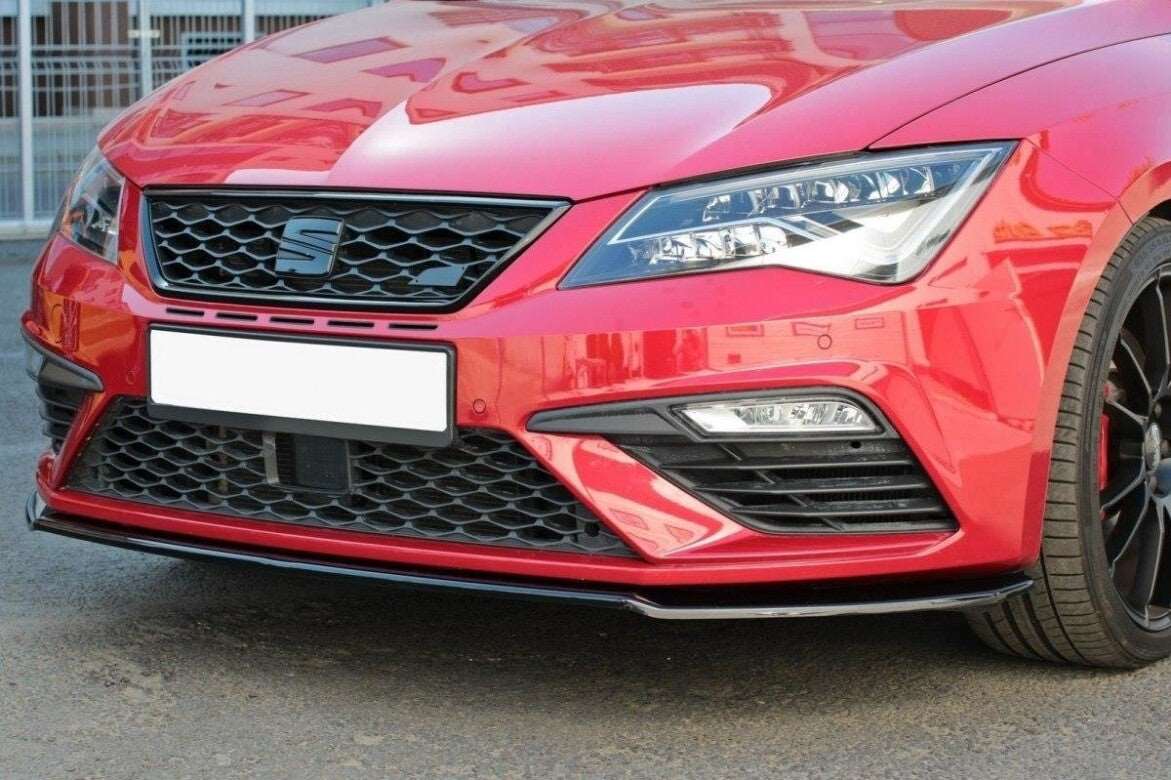 Cup Spoilerlippe Front Ansatz V.2 für Seat Leon Cupra / FR Mk3 FL schwarz Hochglanz von Maxton Design