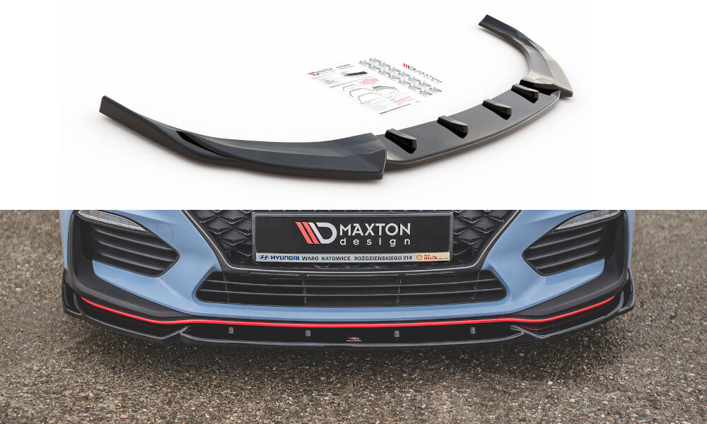 Cup Spoilerlippe Front Ansatz V.5 für Hyundai I30 N Mk3 Hatchback/ Fastback schwarz Hochglanz von Maxton Design