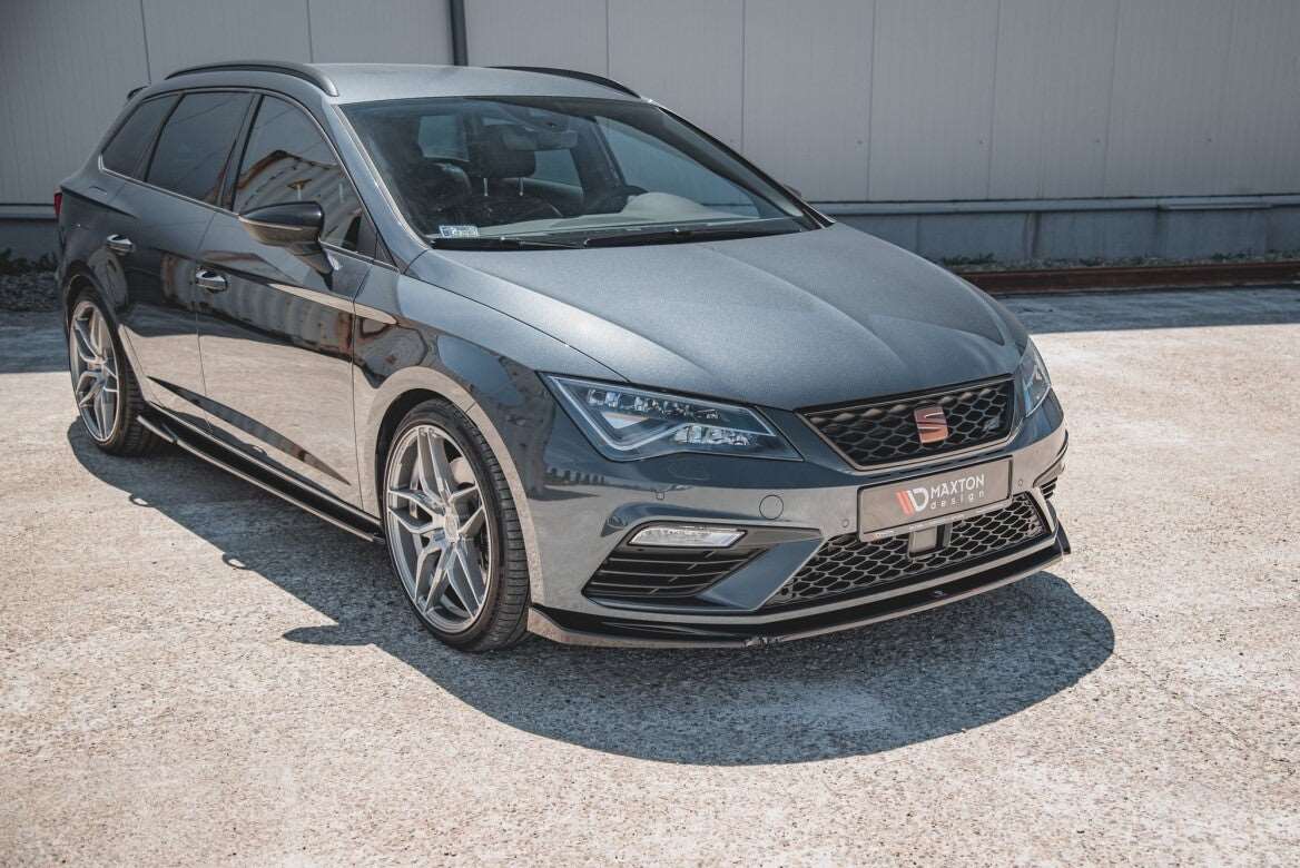 Cup Spoilerlippe Front Ansatz V.5 für Seat Leon Cupra / FR Mk3 FL schwarz Hochglanz von Maxton Design