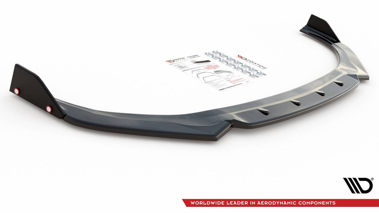 Cup Spoilerlippe Front Ansatz V.6 +Flaps für Hyundai I30 N Mk3 Hatchback/Fastback schwarz Hochglanz von Maxton Design