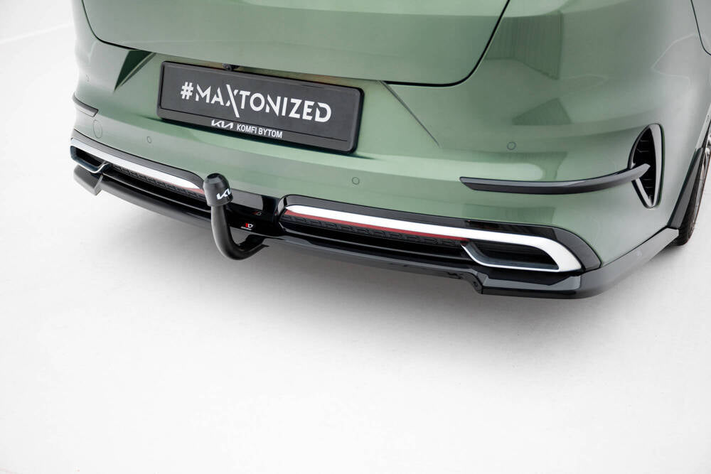 Middle Cup Diffuser Rear Approach DTM Look for Kia Proceed GT-Line Mk1 Facelift Black High Gloss by Maxton Design