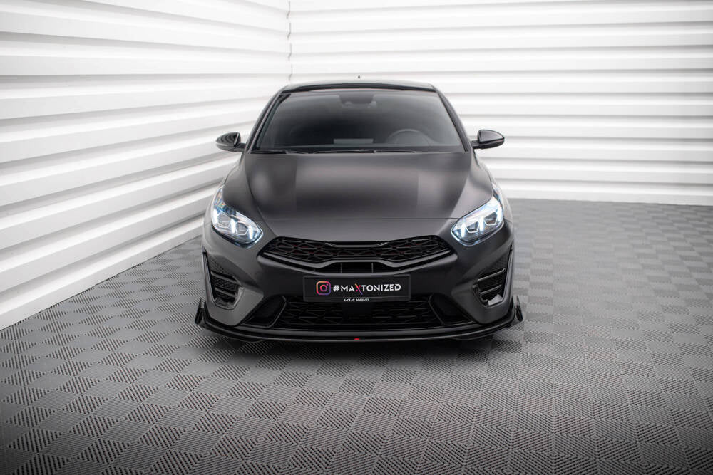 Street Pro Cup Spoilerlippe Front Ansatz für Kia Proceed GT Mk1 Facelift in Schwarz Hochglanz, robustes Tuning-Teil aus ABS-Kunststoff, passend für Modelle ab Baujahr 2022, sportliches Design mit UV-Schutzbeschichtung