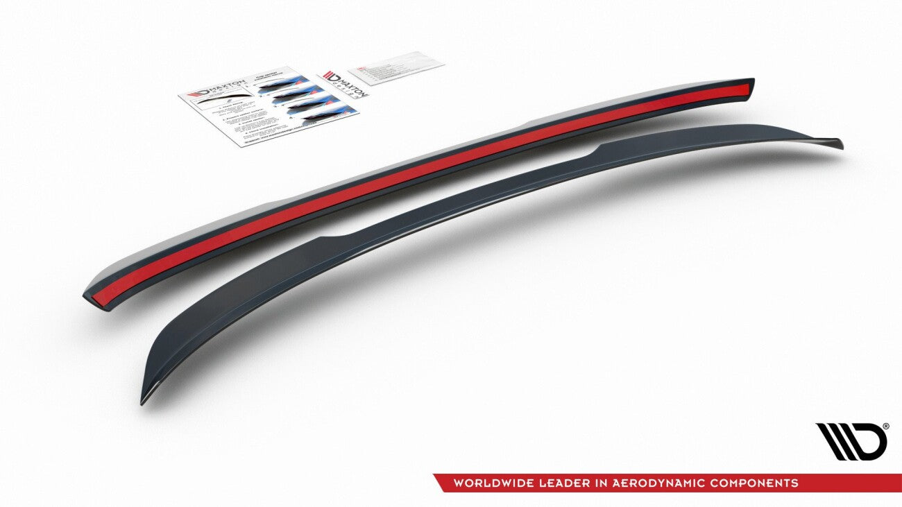 Rear spoiler attachment tear-off edge for Seat Leon Mk3 Cupra ST Facelift black high gloss by Maxton Design